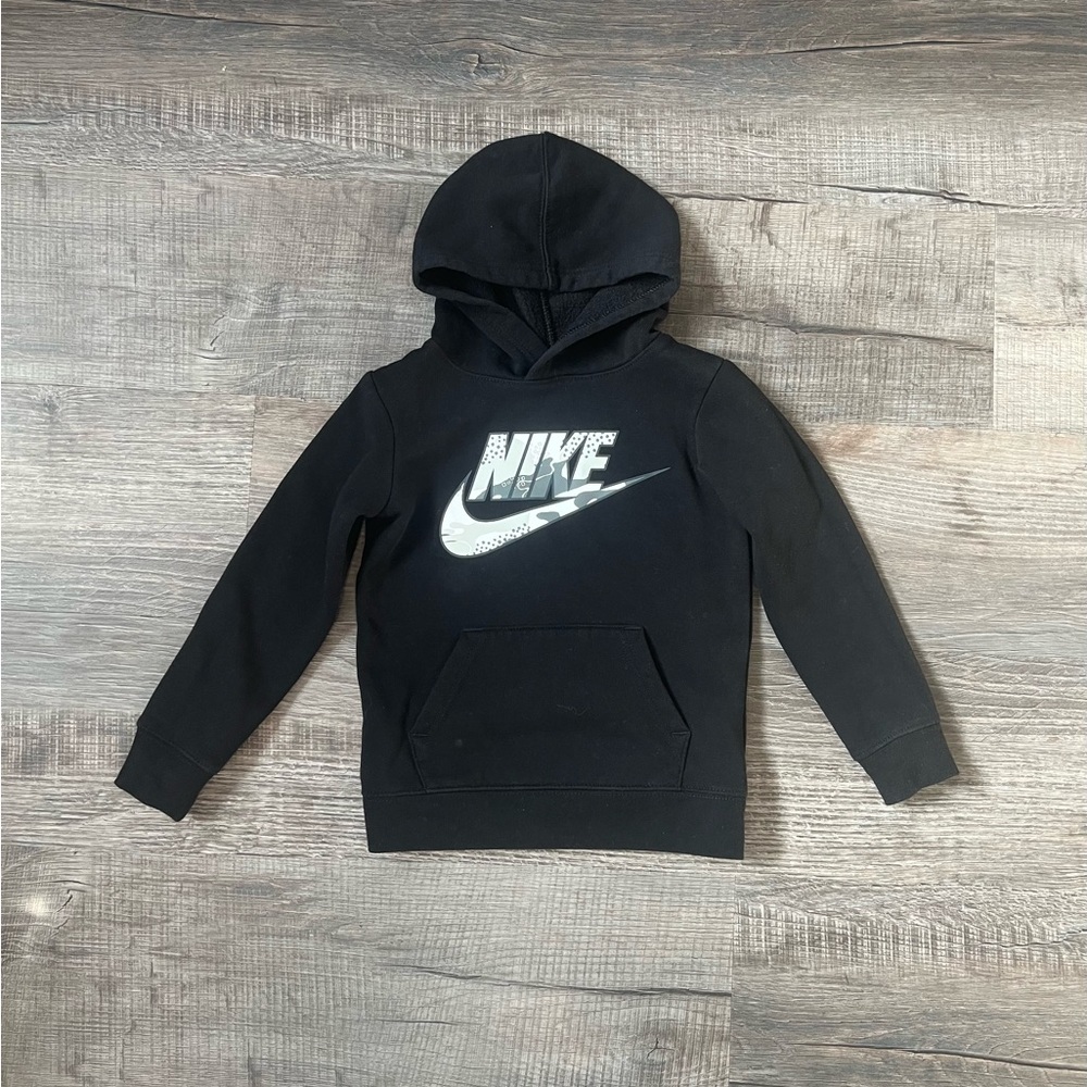 Nike Camo Pullover Hoodie Black Boys XS 4